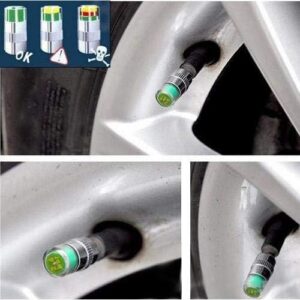 -Cars Tire Air Pressure Monitor 3 Colors Alert Indicator Valve Cap Gauge - Set of 4 Pieces-B091BTR67Z