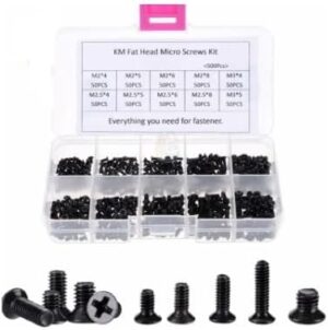 B09X45T9MW--250Pcs M2 M2.5 M3 KM Screw Flat Head Phillips Screws Laptop Notebook Screws Set Kit for computer small screw