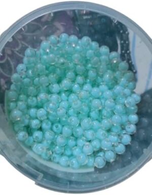 50pcs Transparent Plastic Beads with Sky Blue Core Polymer Clay ٍ Assorted Slice Beads for Women Girls Jewelry Making Handmade DIY Bracelet Necklace Hair Clip Accessories (Round Ball)--B0F77PKSW1