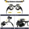 B0CFBHXKHF- - 1PCS -Loupe Magnifier Glasses With 2 LED Light Lens Magnifying Head-Mounted for Reading Jewelers Making Watch Repair 10X 15X 20X 25X