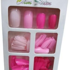 41ZJQGhBxML._AC_ 96Pcs Colored False Nails Tips Set - French Style Acrylic Artificial Tip Manicure - 4 Colored Nail Art - Salon-Lock Instant Home Use--B0DLB7LWHV