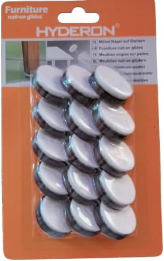 --B0F89BQ45W-- Click to open expanded view MySouqEg Store - Furniture Sliders Nail-on Glides (3 cm Diameter)- 15 Pieces White Base X Brown