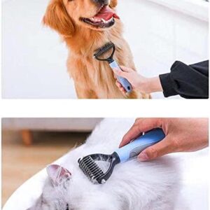 41gEmsnYVqL._AC_ B0BRYNS9VC- Click to see full view Pet Grooming Shedding Brush Tool Comb Dematting Rakes Fur Knot Cutter Remove Rake Dog Cat Long Short Hair Metal Blade (Random Colors)