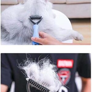 41hTcjiIwdL._AC_ B0BRYNS9VC- Click to see full view Pet Grooming Shedding Brush Tool Comb Dematting Rakes Fur Knot Cutter Remove Rake Dog Cat Long Short Hair Metal Blade (Random Colors)