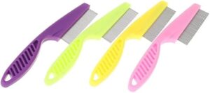 B0BSVN1N1L--Protect Flea Comb For Cats Dogs Pet Stainless Steel Comfort Flea Hair Grooming Tools Deworming Brush Short Long Hair Fur Remove (Random Color)