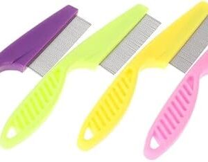 41iPQN+3SXL._AC_SX522_ B0BSVN1N1L--Protect Flea Comb For Cats Dogs Pet Stainless Steel Comfort Flea Hair Grooming Tools Deworming Brush Short Long Hair Fur Remove (Random Color)