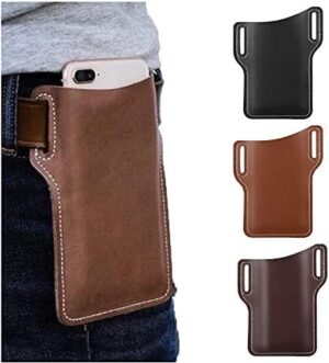 Men's Belt Loop Holster Leather Phone Wallet--B09H3LPP86