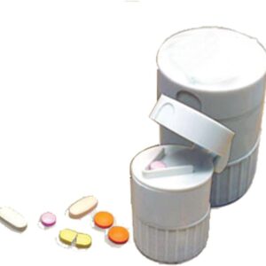 41qWfR7cAXL._AC_ Pill Cutter 4 in 1 Pill Splitter, Pill Crusher Grinder, Pill Box, Water Cup for Big & Small Pills Blue Color May Vary كسارة حبوب لسهولة تناولها 4 في 1 Brand: Generic--B0F6ZLFP6W
