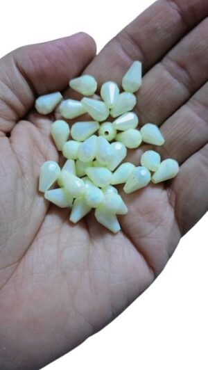 50pcs Premium Crystal Teardrop Beads with Iridescent Rainbow Effect - Ideal for DIY Crafts and Jewelry Making--	B0F7829WJD