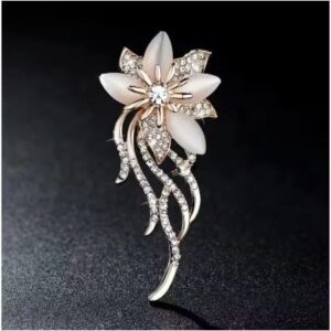 Fashion Rhinestone 1Pcs For Women Brooch Collar Pins Corsage Crystal Leaves Insect and shaps Brooch Badges Jewelry Accessories 5cmX4cm (XZ16)--B0F34FGFZH