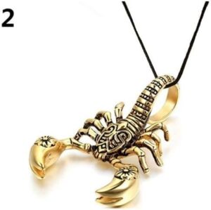 (Gold color) Men Hip Hop Jewelry Scorpio Long Chain (gold) Color Scorpion Pendant Necklace for Men Women Punk Rock Christmas Jewelry Gift-B0CVG2KZ2F
