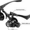 B0CFBHXKHF- - 1PCS -Loupe Magnifier Glasses With 2 LED Light Lens Magnifying Head-Mounted for Reading Jewelers Making Watch Repair 10X 15X 20X 25X
