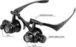 B0CFBHXKHF- - 1PCS -Loupe Magnifier Glasses With 2 LED Light Lens Magnifying Head-Mounted for Reading Jewelers Making Watch Repair 10X 15X 20X 25X