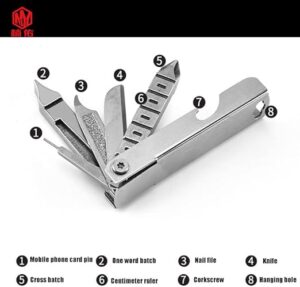 B0CFGC27FZ- (1Pc) Portable Mini Stainless Steel Screwdriver Wrench Bottle Opener Combination Tool Set Outdoor Emergency EDC Repair Multitool(Random Color) Brand: Generic