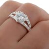 1PCs Silver Ring Crystal Heart Shaped Wedding Jewelry Engagement Ring Women Accesories-B0DS2XMK77