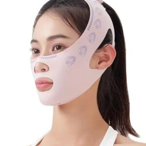 B0B5B92SR9--MySouq.store Reduce Double Chin Lift Up Face Strap Belt Mask Elasticity Anti-Wrinkle Lift Oval Mask Reusable Beauty Face Slimming Strap Neck