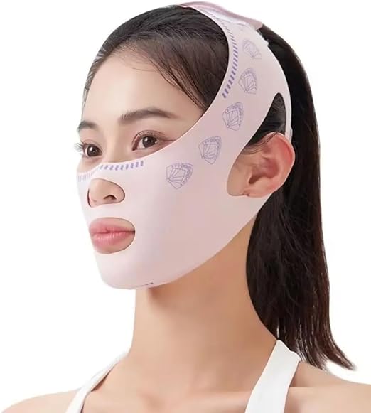 B0B5B92SR9--MySouq.store Reduce Double Chin Lift Up Face Strap Belt Mask Elasticity Anti-Wrinkle Lift Oval Mask Reusable Beauty Face Slimming Strap Neck