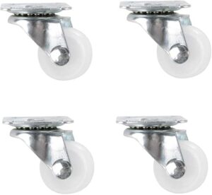 --B0F89C9MD4- Swivel Caster Wheels 2 Inch – White Nylon Wheels – Set of 4 – 360° Rotation for Furniture & Trolleys