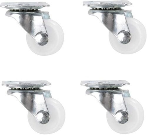 --B0F89C9MD4--MySouqEg Store– Swivel Caster Wheels 2 Inch – White Nylon Wheels – Set of 4 – 360° Rotation for Furniture & Trolleys