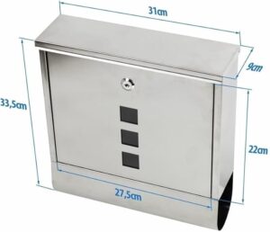 B0F849KH3F- 1Pcs- Complaint and Suggestions Box ‎Outdoor Wall Mounted Stainless Steel Mailbox Warehouse Apartment Home Garden Letterbox Vertical Locking Mail Post Box 34X32X11Cm