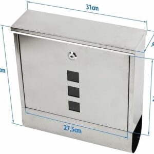B0F849KH3F- 1Pcs- Complaint and Suggestions Box ‎Outdoor Wall Mounted Stainless Steel Mailbox Warehouse Apartment Home Garden Letterbox Vertical Locking Mail Post Box 34X32X11Cm
