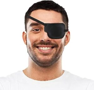 1Pcs-Kid's/Adult Black Adjustable Soft and Comfortable Pirate Eye Patch Single Eye Mask for Amblyopia Lazy Eye ‍ (Left)--B0DBMYJSMW