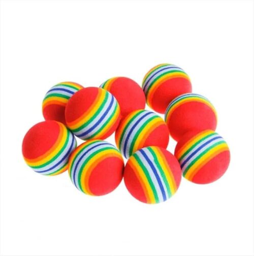 B0DFMJ7ZDZ-MySouq-Store [4 pcs] Random Color Rainbow EVA Cat Play Ball Interactive Cat Dog Play Chewing Rattle Scratch EVA Ball Training Balls Pet Run Supplies,