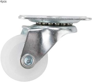 --B0F89C9MD4- Swivel Caster Wheels 2 Inch – White Nylon Wheels – Set of 4 – 360° Rotation for Furniture & Trolleys