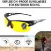 Men's Explosion-proof Sunglasses Outdoor Riding Glasses Bicycle Sunglasses Black Frame Night Vision-B0D1HXS2W9