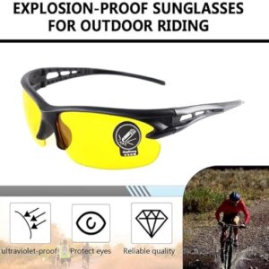 Men's Explosion-proof Sunglasses Outdoor Riding Glasses Bicycle Sunglasses Black Frame Night Vision-B0D1HXS2W9