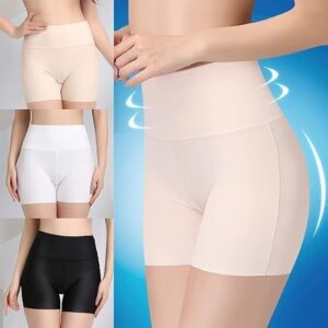 (1PC) Skin, L (55kg-65kg) - Summer Women Safety Shorts Pants Seamless Thin Ice Silk High Waist Panties Seamless Anti Emptied Boyshorts Girls Underwear--B0CC6F2VNP