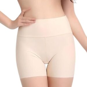 (1PC) Skin, L (55kg-65kg) - Summer Women Safety Shorts Pants Seamless Thin Ice Silk High Waist Panties Seamless Anti Emptied Boyshorts Girls Underwear--B0CC6F2VNP