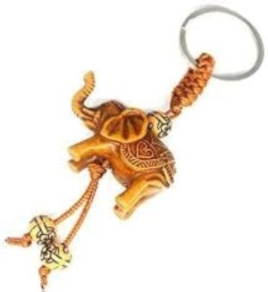 Windfall Lucky Elephant Resin Pendant Keychain Car Key Ring Holder Bag Purse Decor Gift Keychain - 1 piece--B0BM783QYV