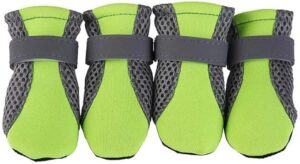 B0F5PCCD3G- Pet Dog Shoes Breathable Waterproof Outdoor Walking Net Soft Summer Pet Shoes Night Safe Reflective Boots for Small Medium Dogs (Green, XL)