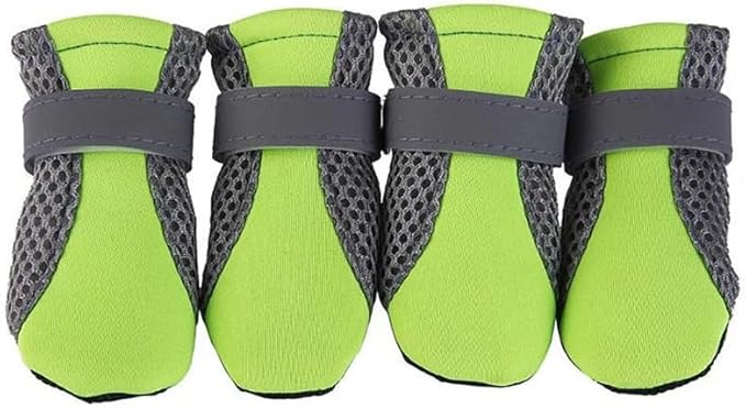 B0F5PCCD3G--MySouqEg Store Pet Dog Shoes Breathable Waterproof Outdoor Walking Net Soft Summer Pet Shoes Night Safe Reflective Boots for Small Medium Dogs (Green, XL)