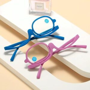 B0F5Y7FJRJ--MySouq.Storw 1PC Magnifying Glasses Rotating Makeup Reading Glasses Anti Blue Light Make-up presbyopic Eyeglasses Diopter +1.0 To +4.0