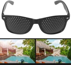 Vision Care Wearable Corrective Glasses Improver Stenopeic Pin Hole Glasses Anti-fatigue Eye Protection Glasses--B0DHLYJYLR