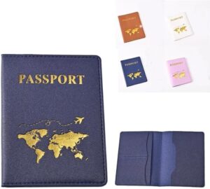 New Simple Fashion Passport Cover Thin Slim Travel Passport Holder Wallet Gift PU Leather Card Case Cover Unisex (Black)--B0F5B1K4G7