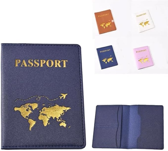MySouqEg Store New Simple Fashion Passport Cover Thin Slim Travel Passport Holder Wallet Gift PU Leather Card Case Cover Unisex (Black)--B0F5B1K4G7