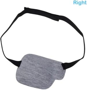 1Pcs-Kid's/Adult Black Adjustable Soft and Comfortable Pirate Eye Patch Single Eye Mask for Amblyopia Lazy Eye ‍ (Right Gray X Black)-B0F9V3QJZX
