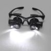 B0CFBHXKHF- - 1PCS -Loupe Magnifier Glasses With 2 LED Light Lens Magnifying Head-Mounted for Reading Jewelers Making Watch Repair 10X 15X 20X 25X