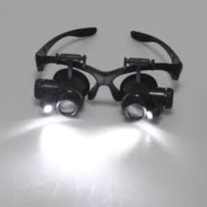 B0CFBHXKHF- - 1PCS -Loupe Magnifier Glasses With 2 LED Light Lens Magnifying Head-Mounted for Reading Jewelers Making Watch Repair 10X 15X 20X 25X