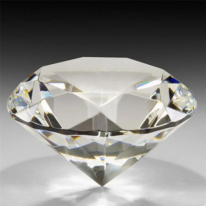 --B0CVSFGN24-MySouq-Store Crystal Diamond Craft Desktop Ornaments Romantic Chrismas Gifts Home Decoration Clear Glass Crystal Diamond Faceted Raw Gemstone (30mm(W))