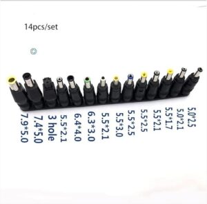 B0D9SJNBWL-[14pcs / type 2 ] Universal Plug DC Power 5.5x2.1mm2.5mm DC head Jack Charger to Plug Power Adapter for Notebook Laptop Square size 7.4 * 5.0mm - As Shown in Pic
