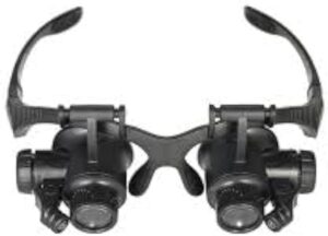 B0CFBHXKHF- - 1PCS -Loupe Magnifier Glasses With 2 LED Light Lens Magnifying Head-Mounted for Reading Jewelers Making Watch Repair 10X 15X 20X 25X