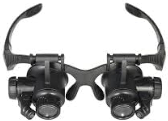 B0CFBHXKHF--MySouq-Store - 1PCS -Loupe Magnifier Glasses With 2 LED Light Lens Magnifying Head-Mounted for Reading Jewelers Making Watch Repair 10X 15X 20X 25X