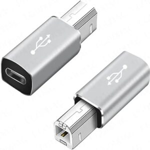 B0DL13BPX6-MySouq-store -1 pcs USB 2.0 Printer Adapter USB Type c Adapter For Printer Hard Drive Base Fax Machine Scanner USB 2.0 Type c Printer Adapter - Random Color (Gray)