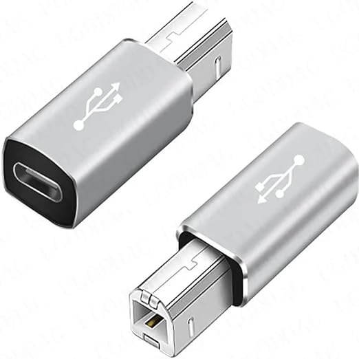 B0DL13BPX6-MySouq-store -1 pcs USB 2.0 Printer Adapter USB Type c Adapter For Printer Hard Drive Base Fax Machine Scanner USB 2.0 Type c Printer Adapter - Random Color (Gray)