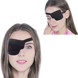 1Pcs-Kid's/Adult Black Adjustable Soft and Comfortable Pirate Eye Patch Single Eye Mask for Amblyopia Lazy Eye ‍ (Right Gray X Black)-B0F9V3QJZX