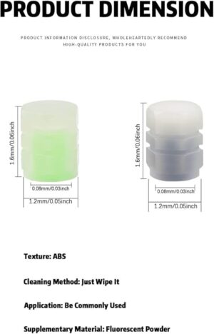 8 Pack Fluorescent Car Tire Valve Stem Caps, Luminous Air Caps Cover, Car Glow Tire Air Caps Cover, Universal Accessories for Cars Trucks SUVs Motorcycles Bike OVRX (Random Set Color)-B0CGGRL1DF